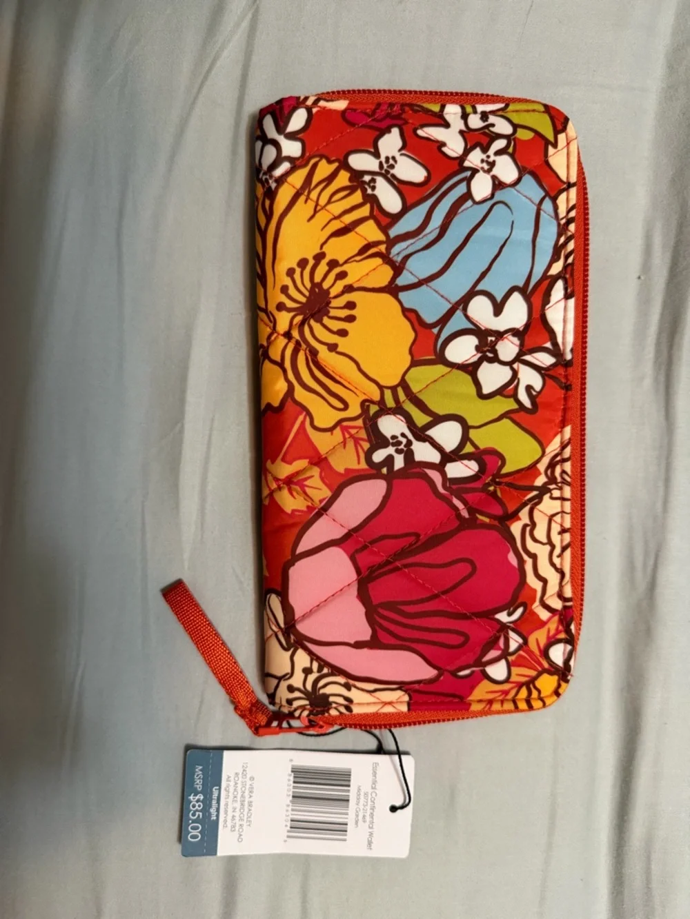 Vera Bradley Floral Zip Wallet in Red, Blue, Pink, Yellow, Green - Picture 2 of 8